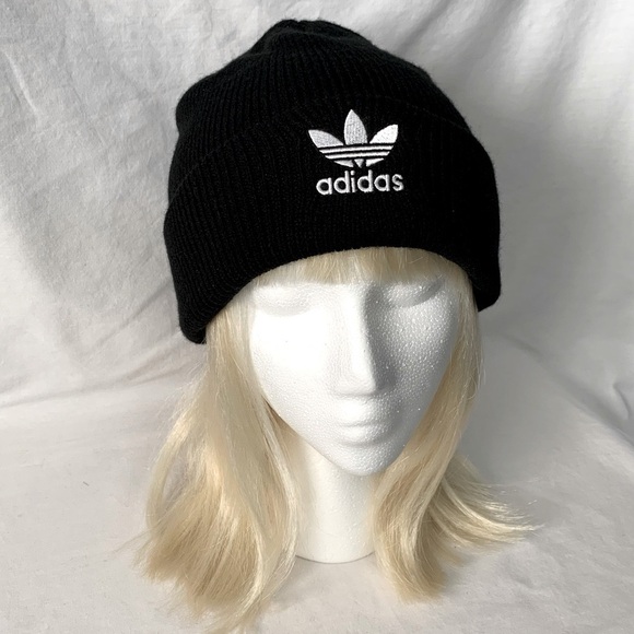 adidas Accessories - Adidas Black Knit Embroidered Logo Beanie